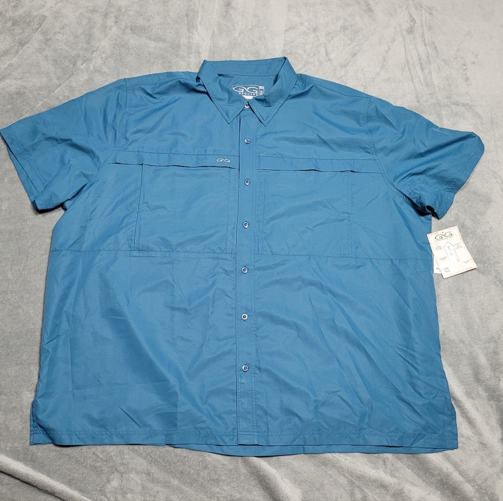 Gameguard Classic 1083 Microfiber Mens Blue Turquoise Shirt Sz 5X NWT